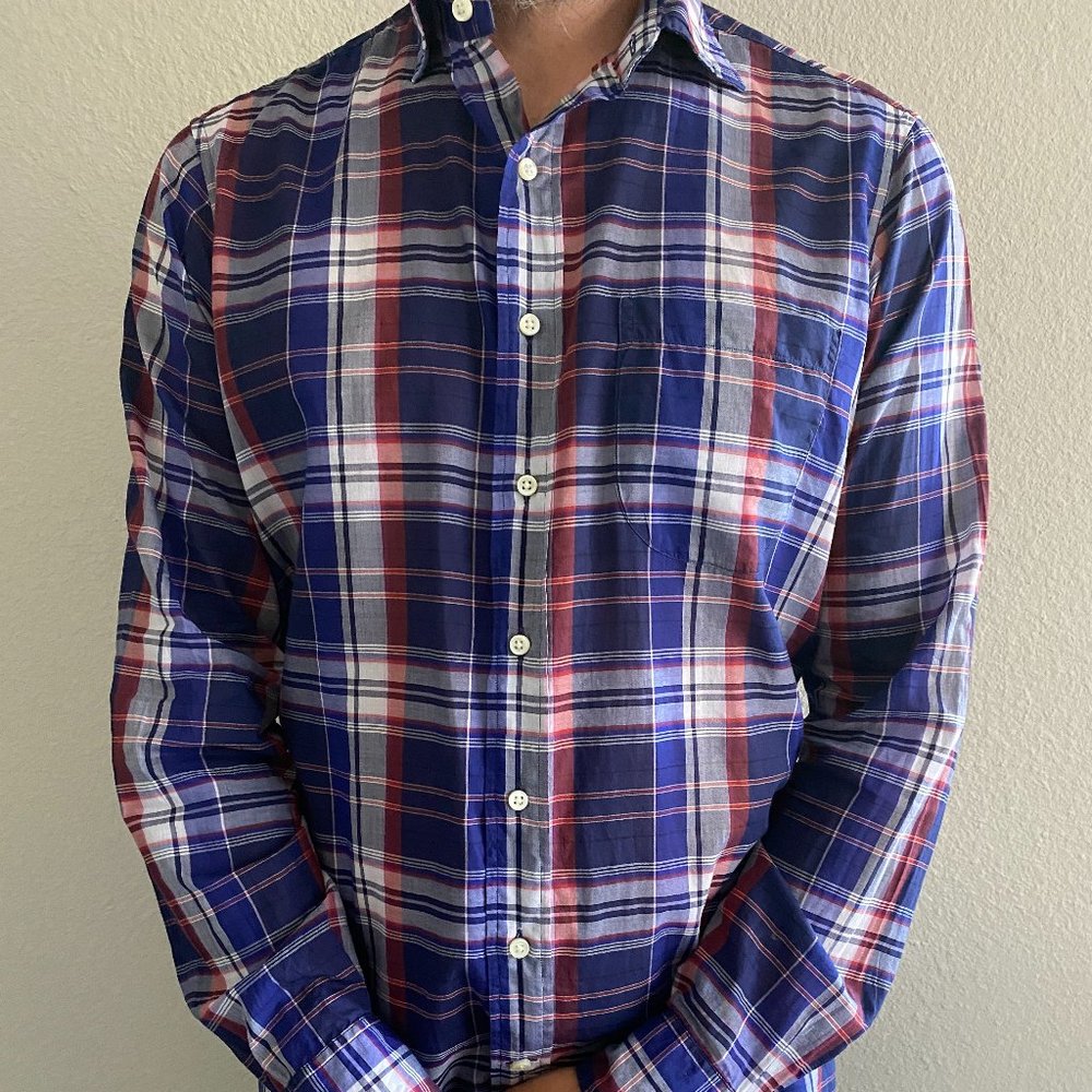 Sid Mashburn Plaid Button Down Shirt Size M